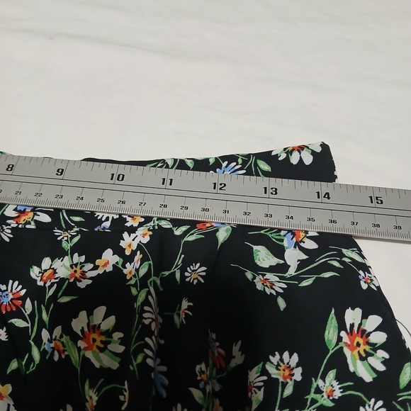 BY‎ EGREIS Martha Floral Midi Skirt Black Multi Color Women's Size M - Picture 5 of 11